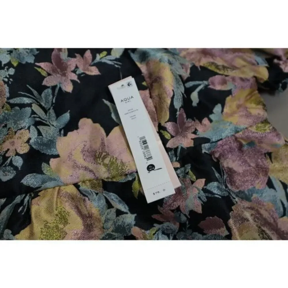 Aqua Girl Black, Pink‎ and Yellow Floral Dress Size XL 14/16